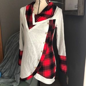 Fun Flannel Detailed Top